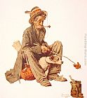 Norman Rockwell Hobo and Dog painting